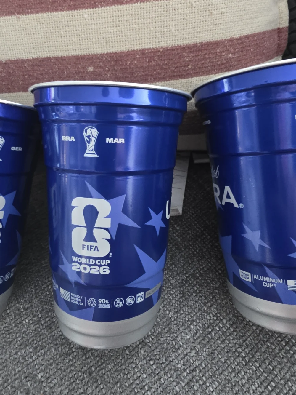 World Cup 2026 Blue Reusable Aluminum Cup